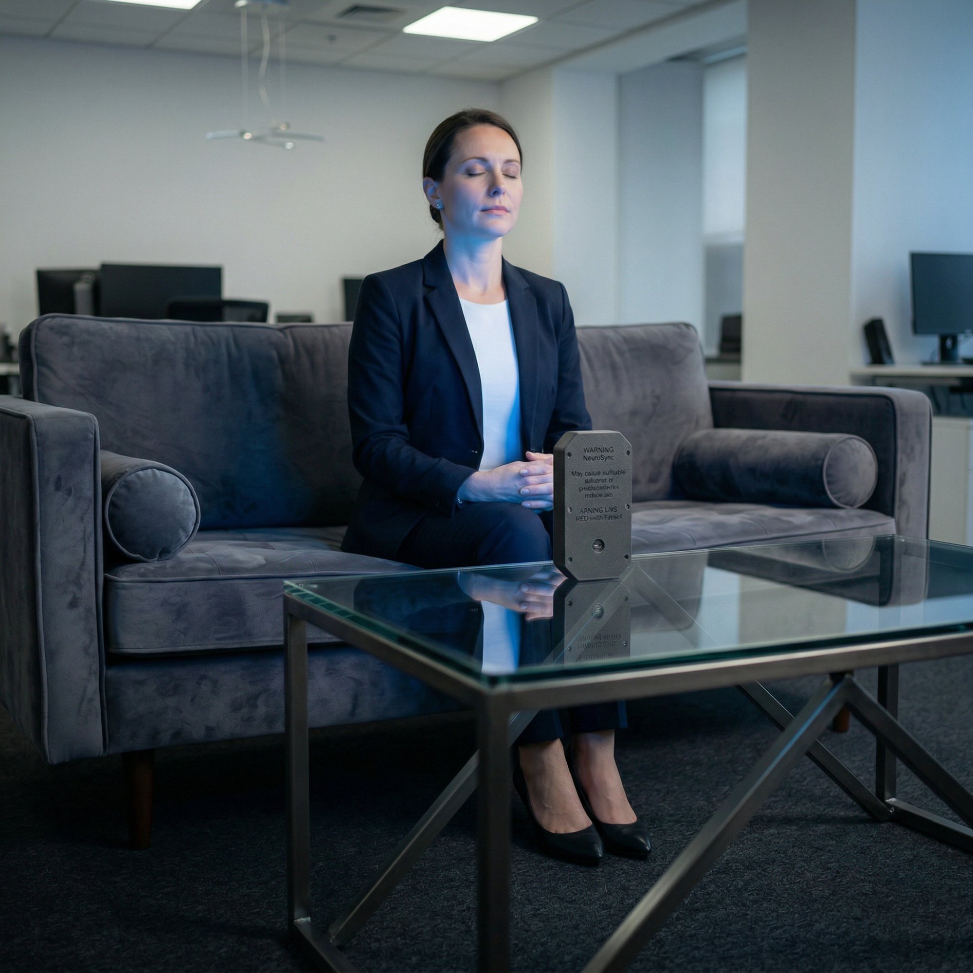 Usuario en estado de concentración con NeuroSync ALPHA