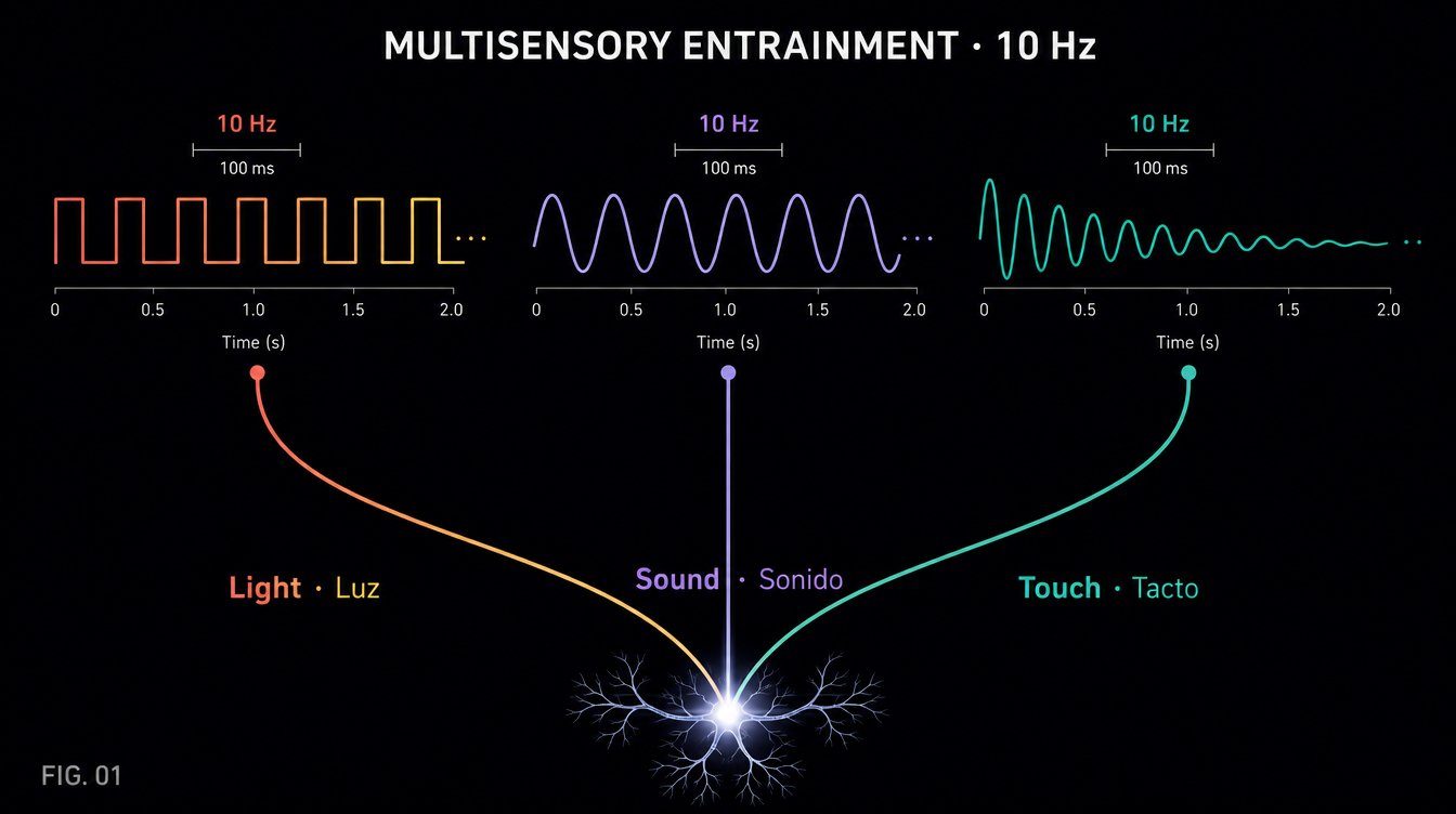 Multisensory Entrainment · 10 Hz — Light · Sound · Touch